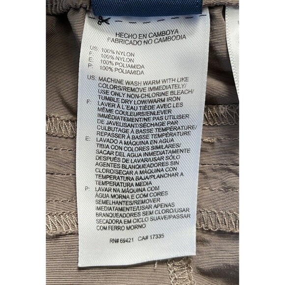 Reebok Athletic Cargo Brown Shorts 100% Nylon Drawstring Mens Size Large - Picture 10 of 10